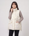Shiny Puffer Gilet with Funnel Collar