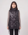 Shiny Puffer Gilet with Funnel Collar