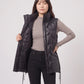 Shiny Puffer Gilet with Funnel Collar