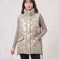 Shiny Puffer Gilet with Funnel Collar