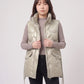 Shiny Puffer Gilet with Funnel Collar