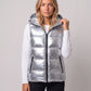 Metallic Hooded Puffer Gilet