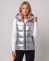 Metallic Hooded Puffer Gilet
