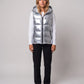 Metallic Hooded Puffer Gilet