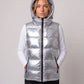 Metallic Hooded Puffer Gilet