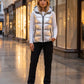 Metallic Hooded Puffer Gilet