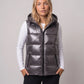 Metallic Hooded Puffer Gilet