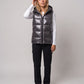 Metallic Hooded Puffer Gilet