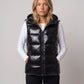 Metallic Hooded Puffer Gilet