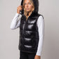 Metallic Hooded Puffer Gilet