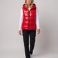 Metallic Hooded Puffer Gilet