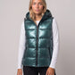 Metallic Hooded Puffer Gilet