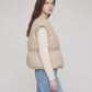 Cocoon Sleeveless Puffer Gilet with Round Neck