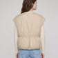 Cocoon Sleeveless Puffer Gilet with Round Neck