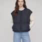 Cocoon Sleeveless Puffer Gilet with Round Neck