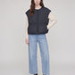 Cocoon Sleeveless Puffer Gilet with Round Neck