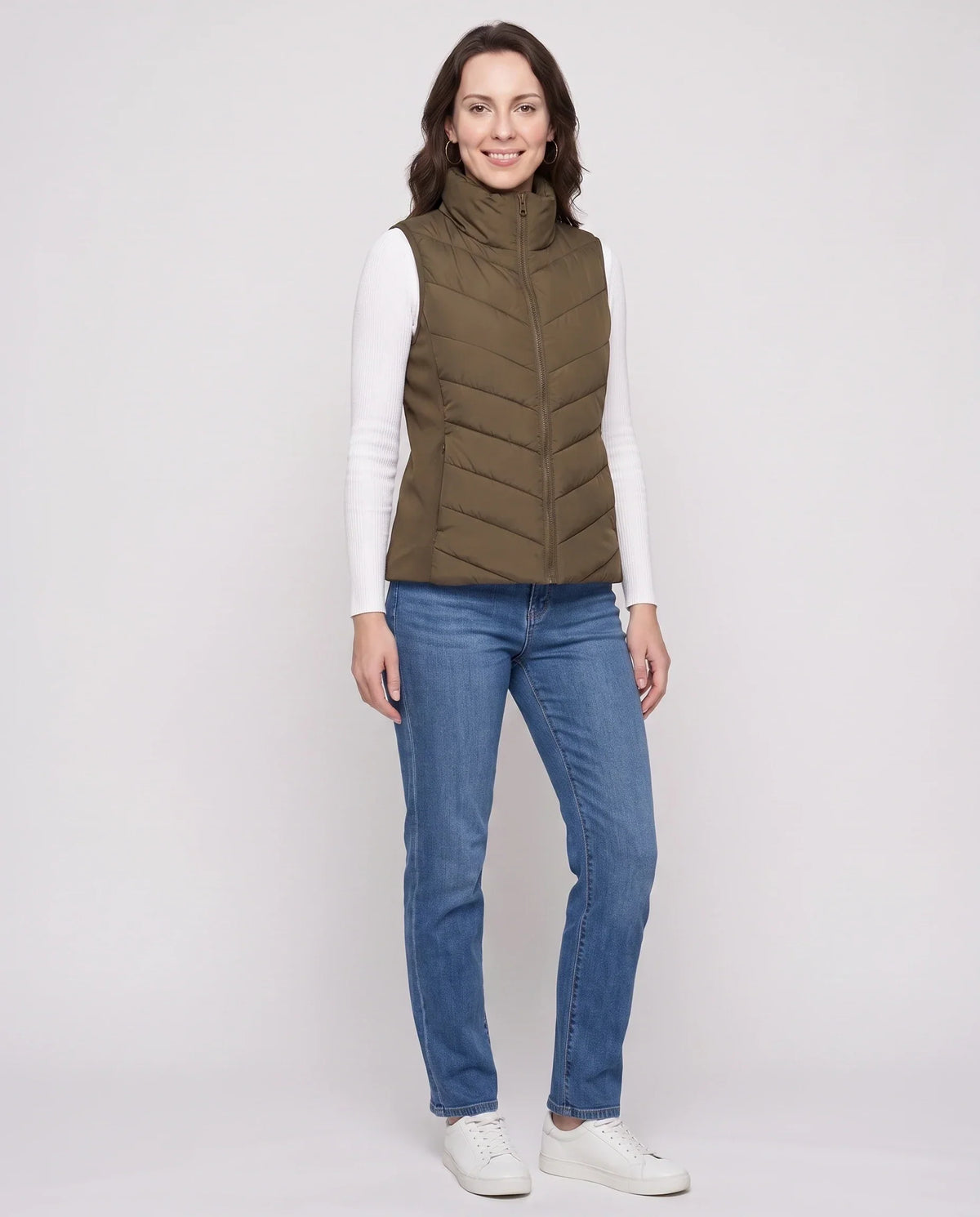 Fitted Sleeveless Puffer Gilet