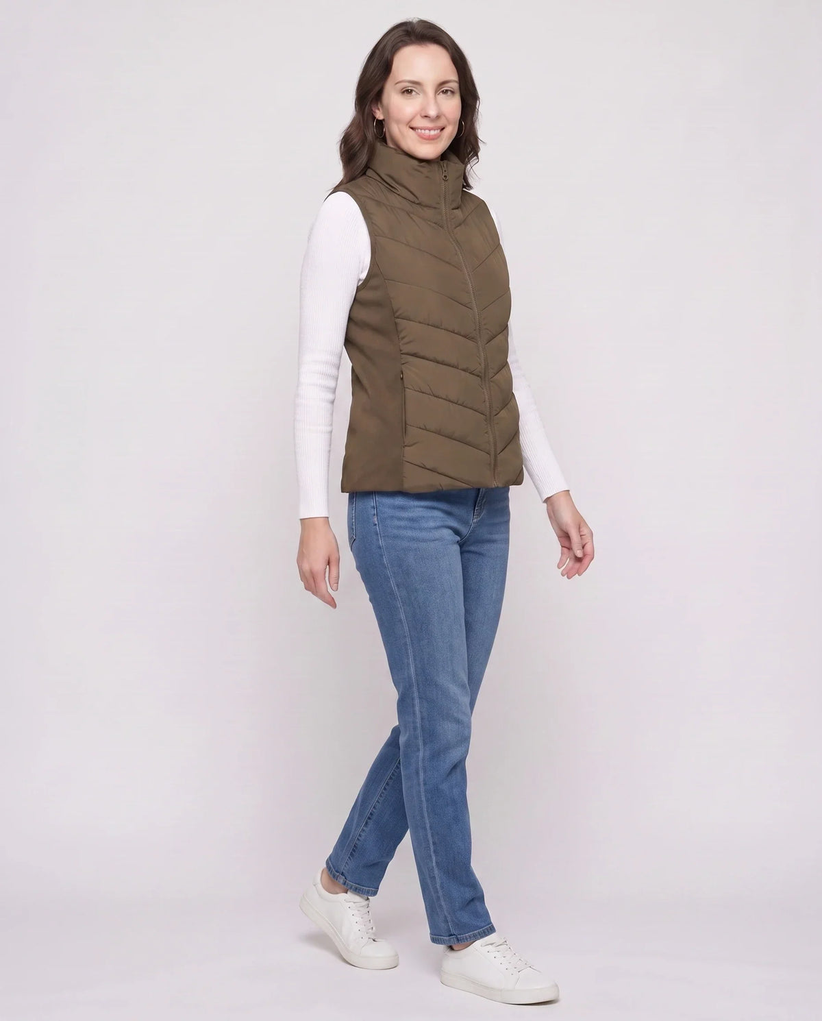 Fitted Sleeveless Puffer Gilet