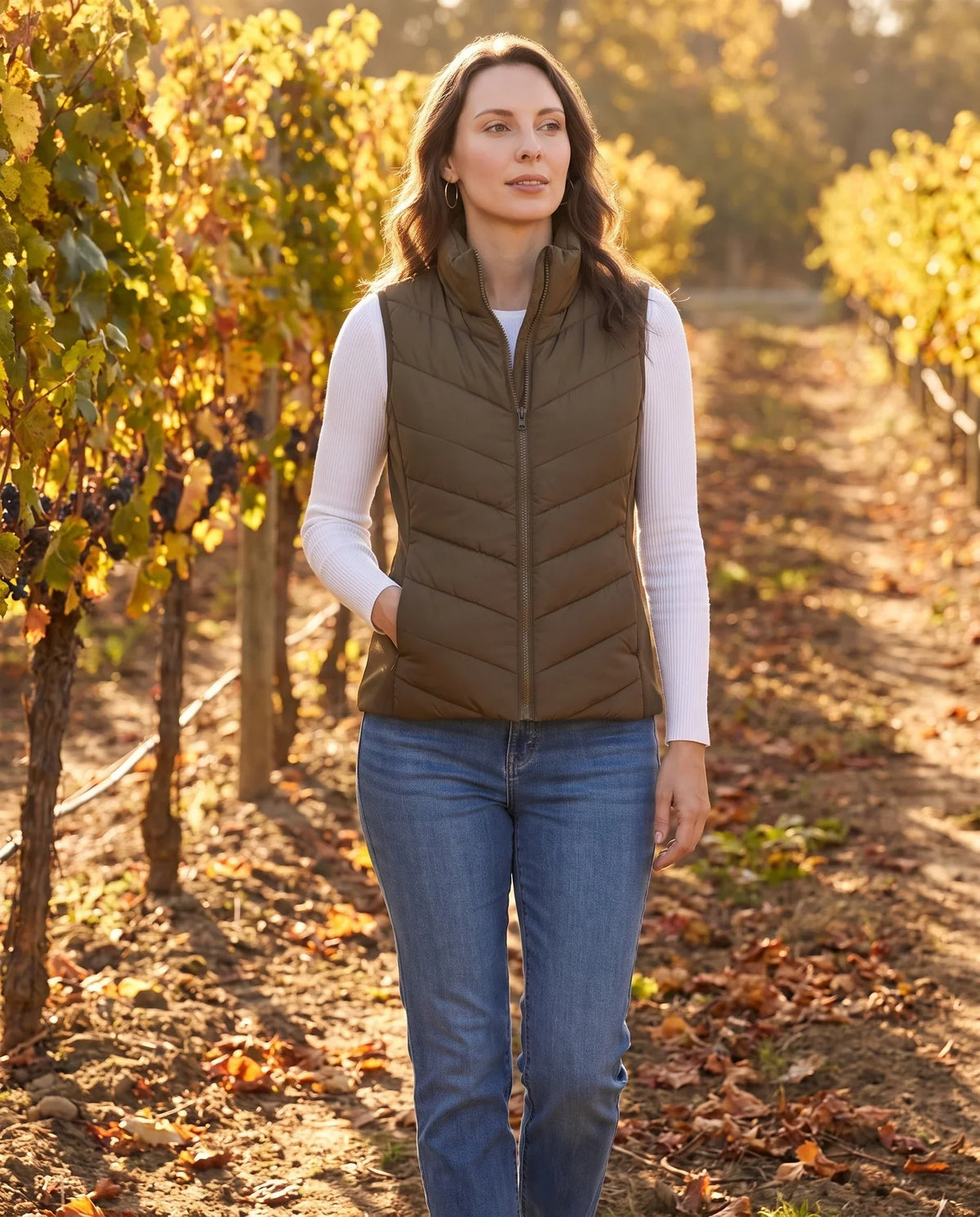 Fitted Sleeveless Puffer Gilet