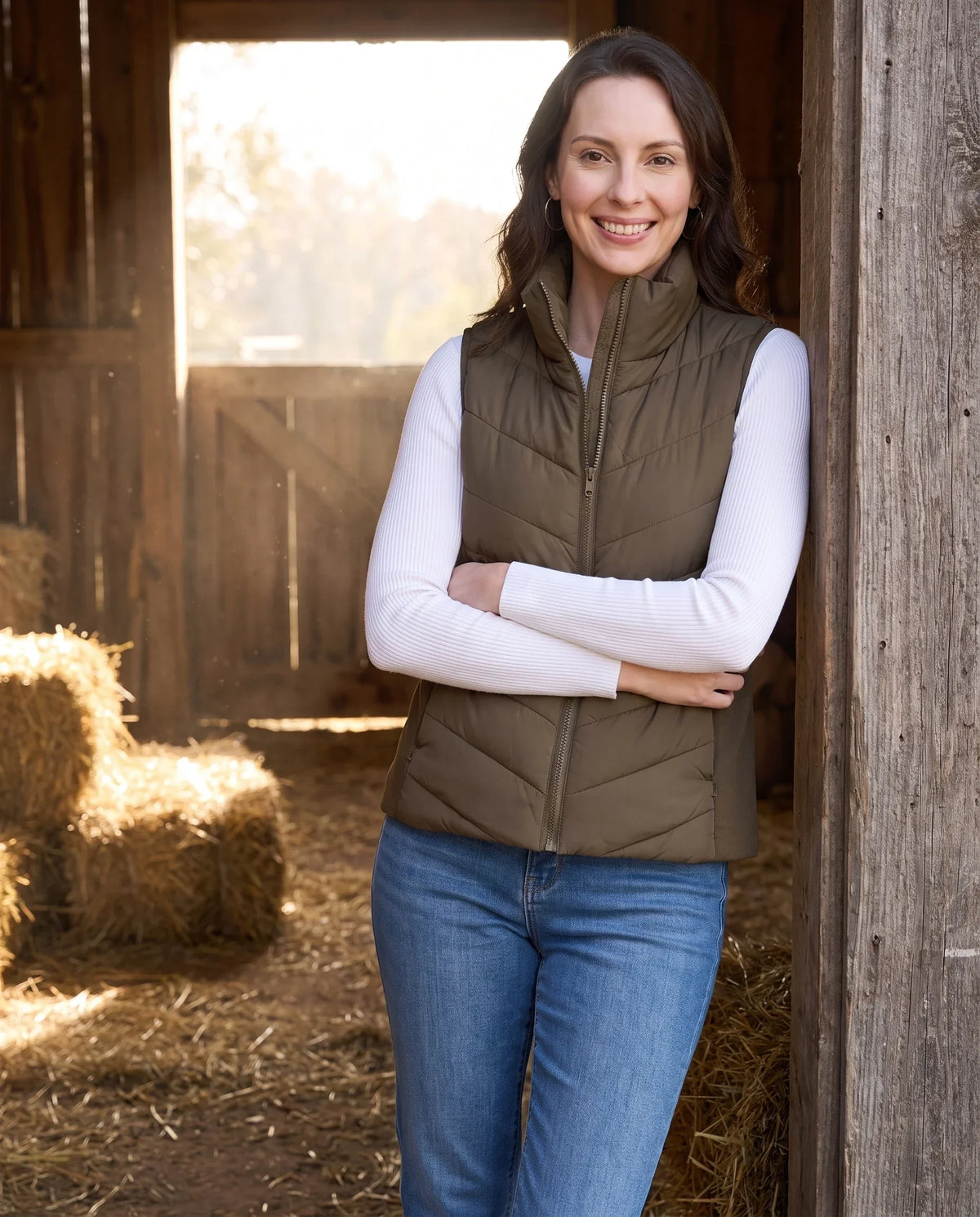 Fitted Sleeveless Puffer Gilet