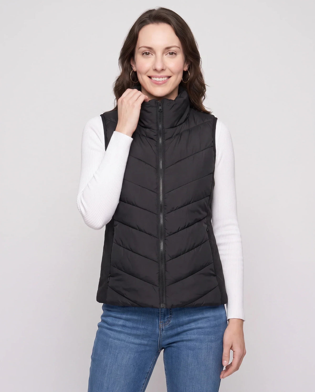 Fitted Sleeveless Puffer Gilet
