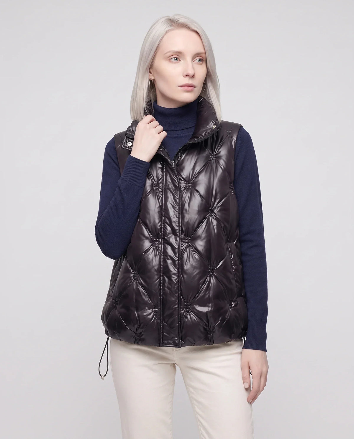 Satin Diamond-Quilted Puffer Gilet