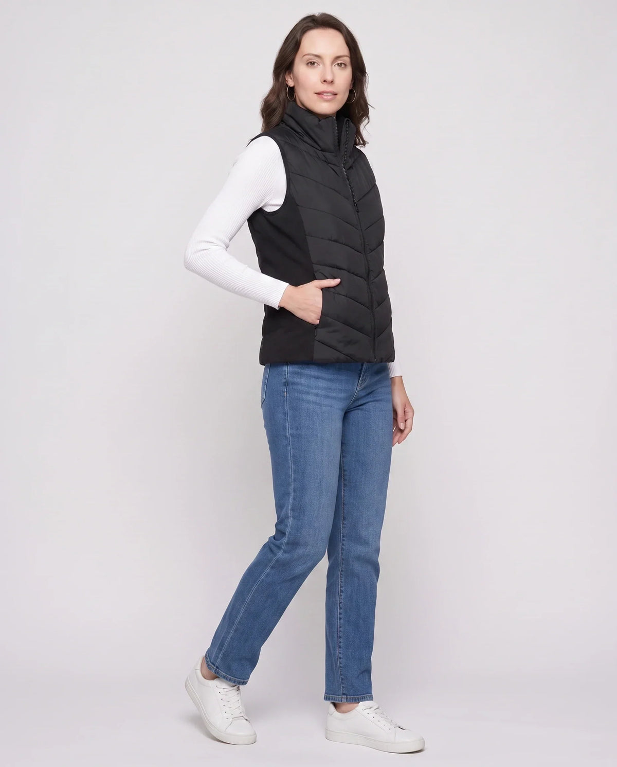 Fitted Sleeveless Puffer Gilet