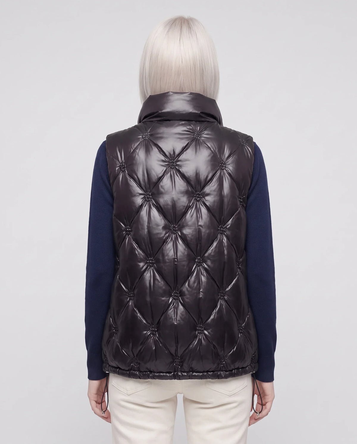 Satin Diamond-Quilted Puffer Gilet