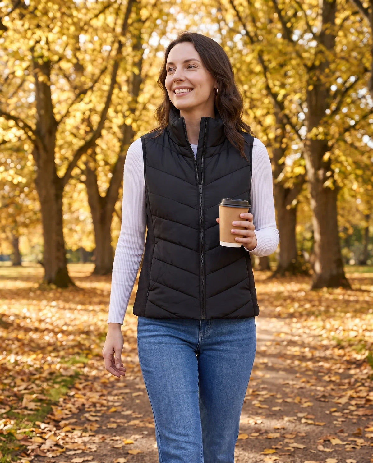 Fitted Sleeveless Puffer Gilet