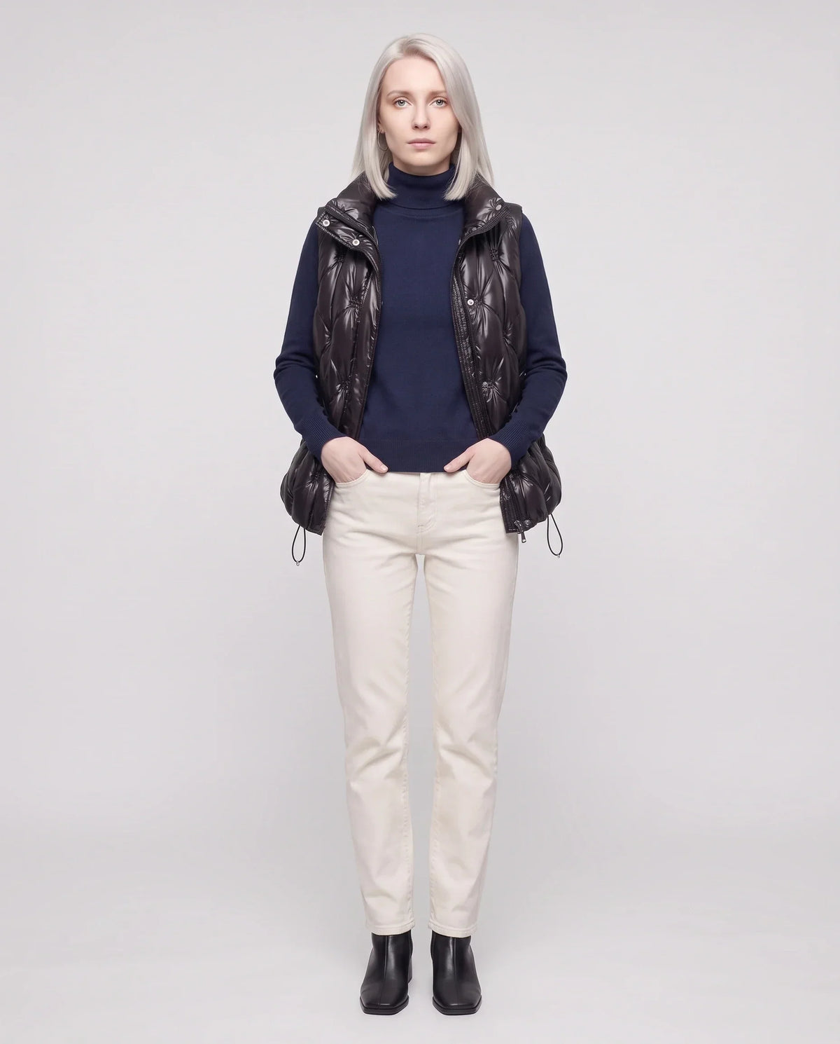 Satin Diamond-Quilted Puffer Gilet