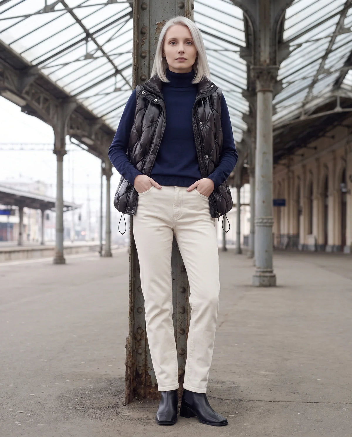 Satin Diamond-Quilted Puffer Gilet