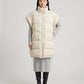 Long Oversized Sleeveless Puffer Gilet with Pleated Placket