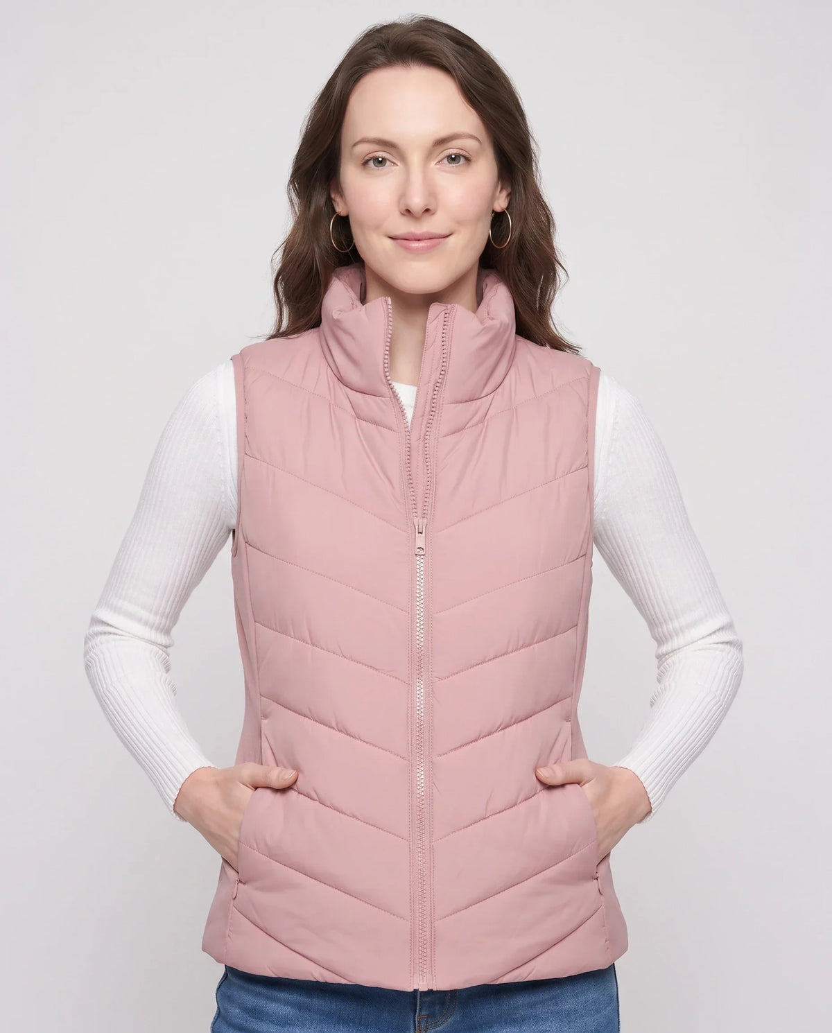 Fitted Sleeveless Puffer Gilet
