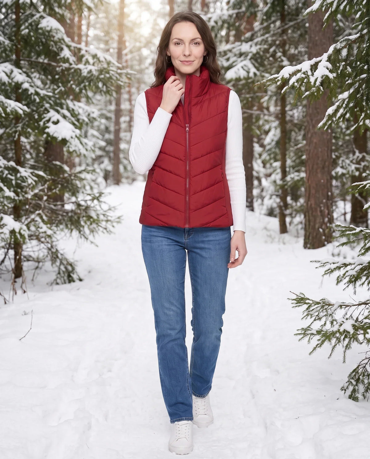 Fitted Sleeveless Puffer Gilet