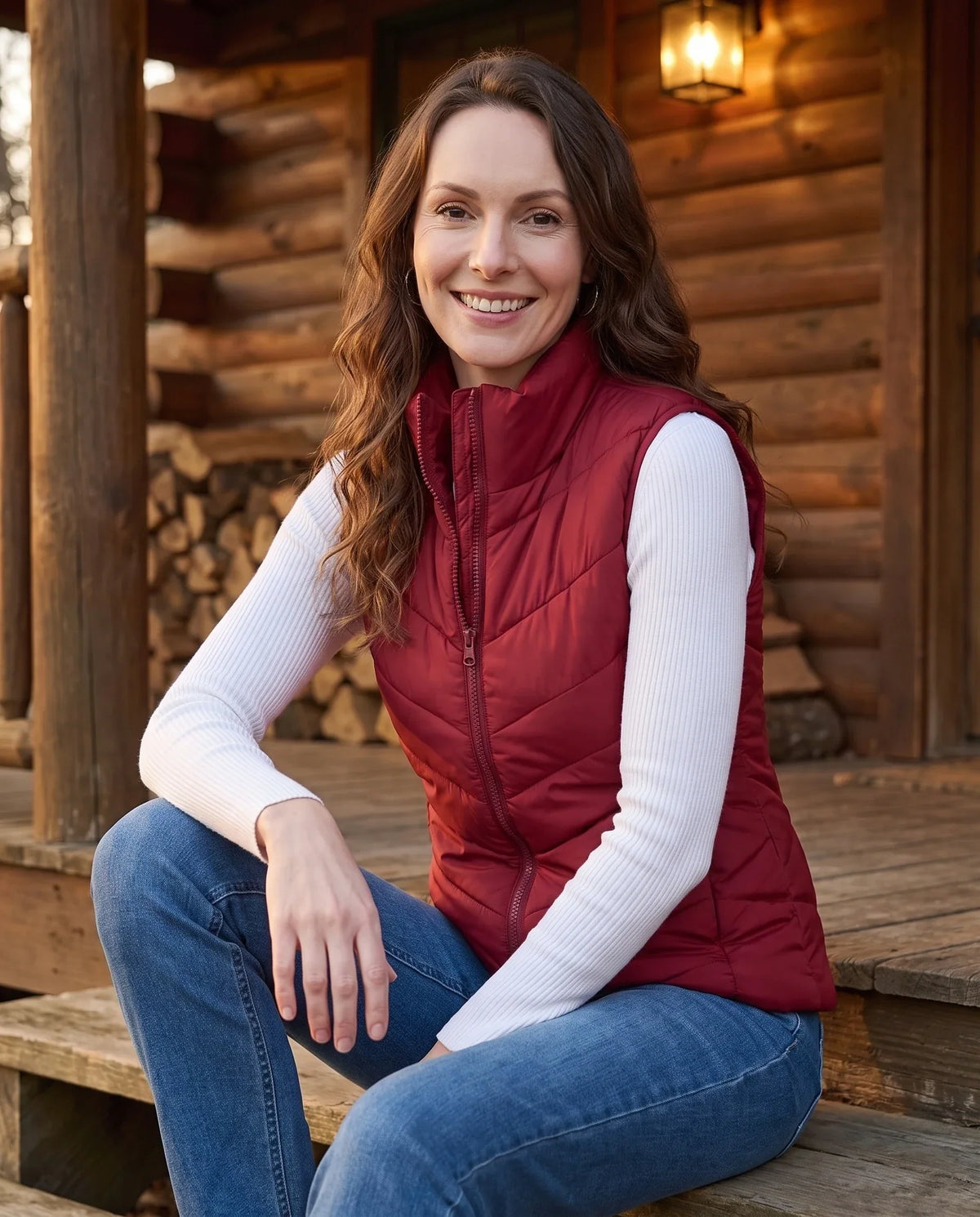 Fitted Sleeveless Puffer Gilet