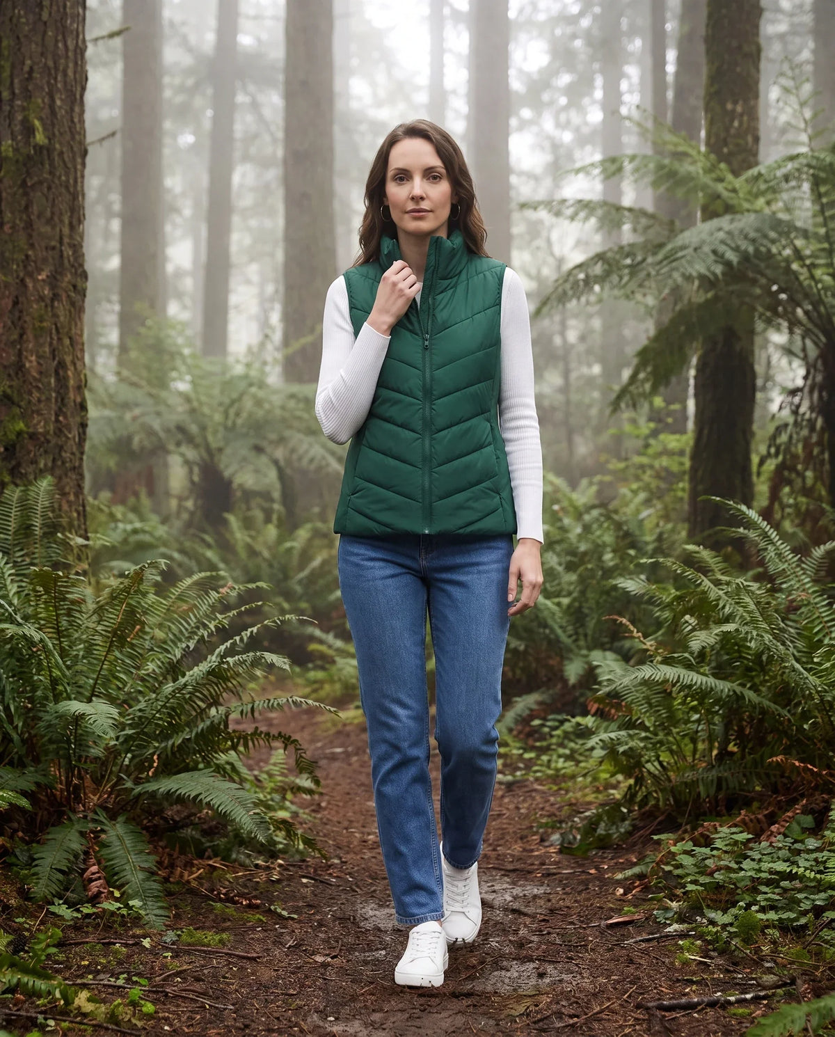 Fitted Sleeveless Puffer Gilet