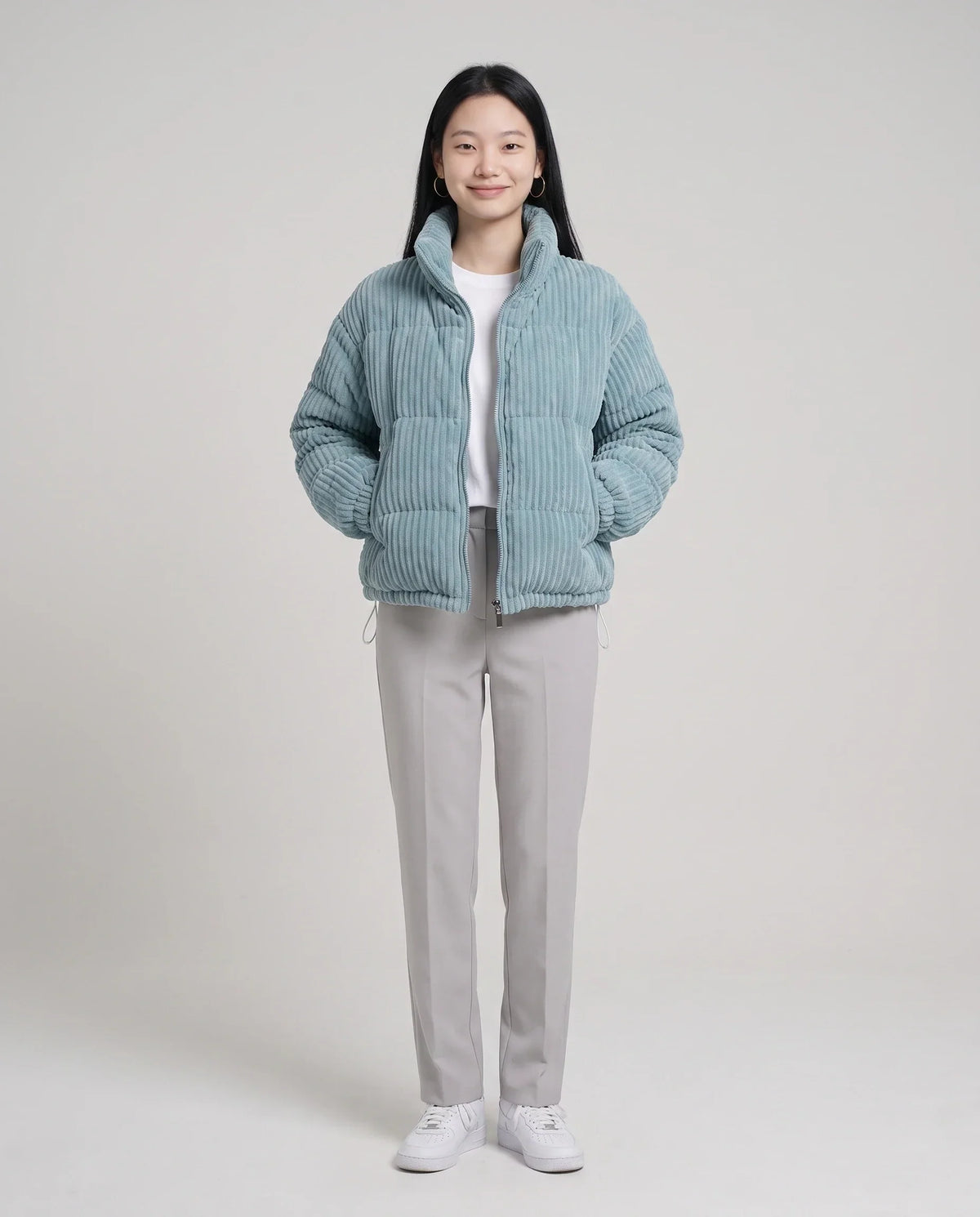 Short Corduroy Puffer Jacket