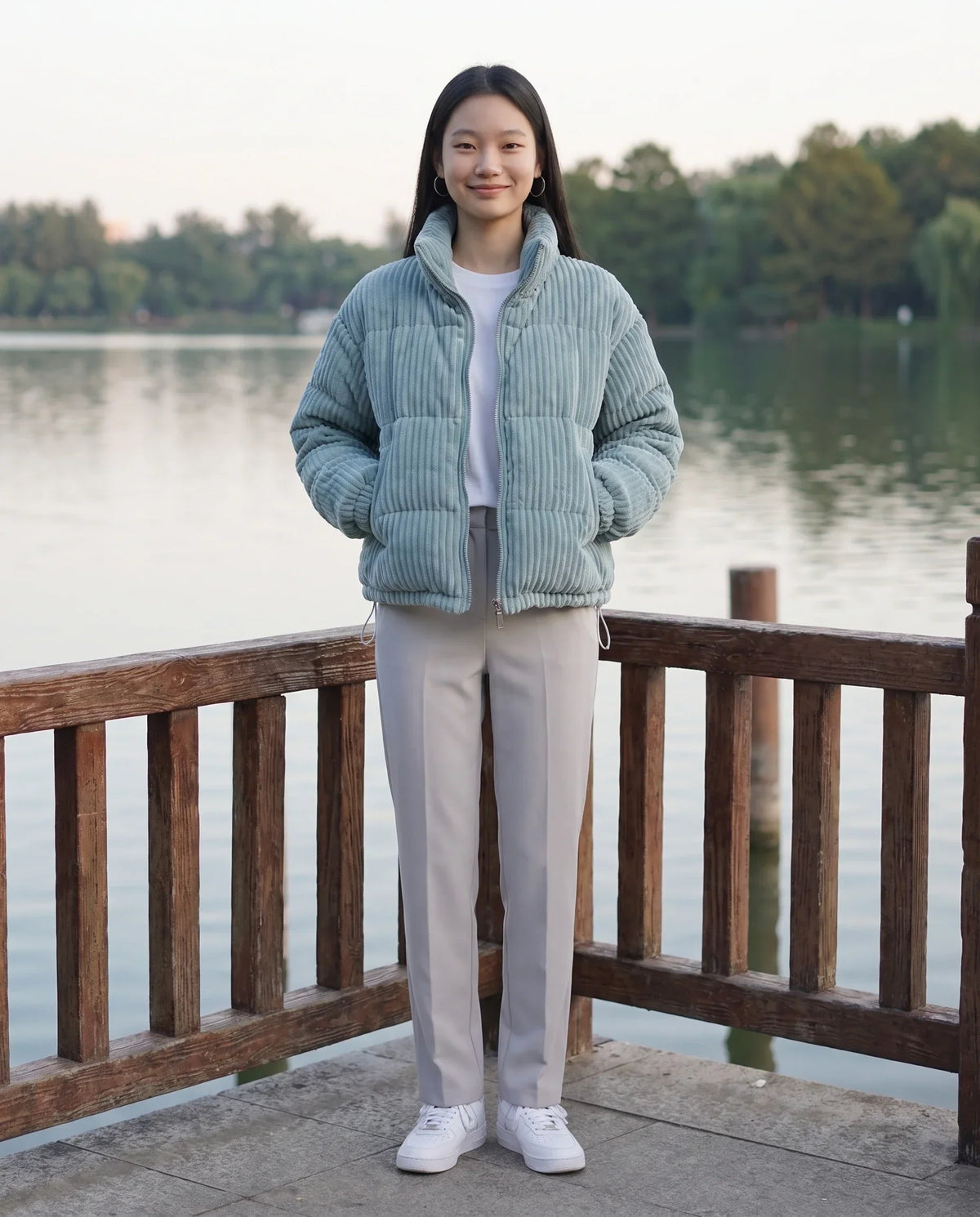 Short Corduroy Puffer Jacket
