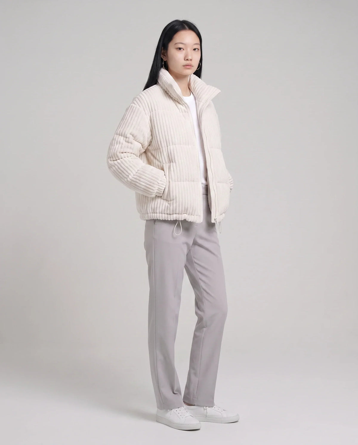 Short Corduroy Puffer Jacket