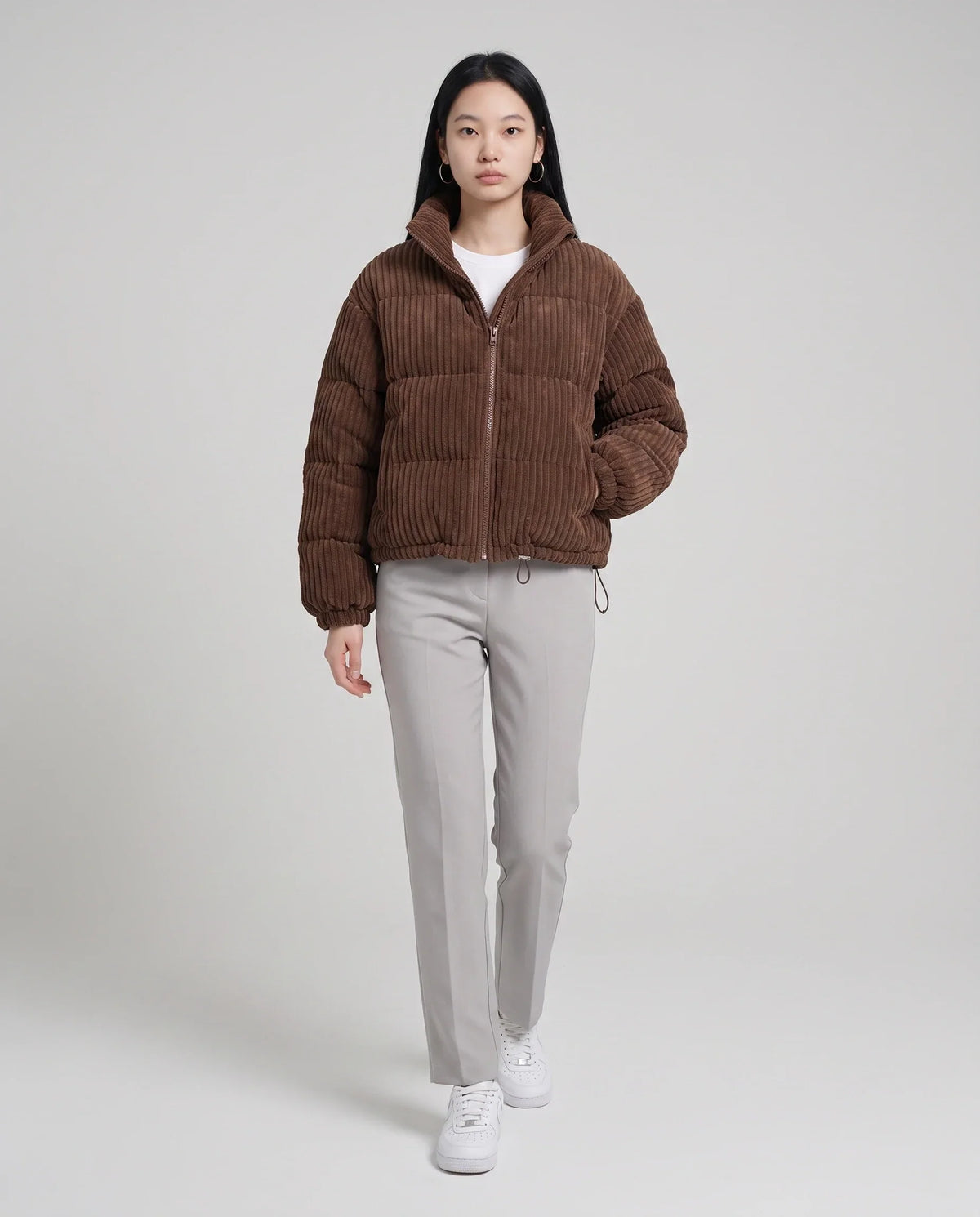 Short Corduroy Puffer Jacket
