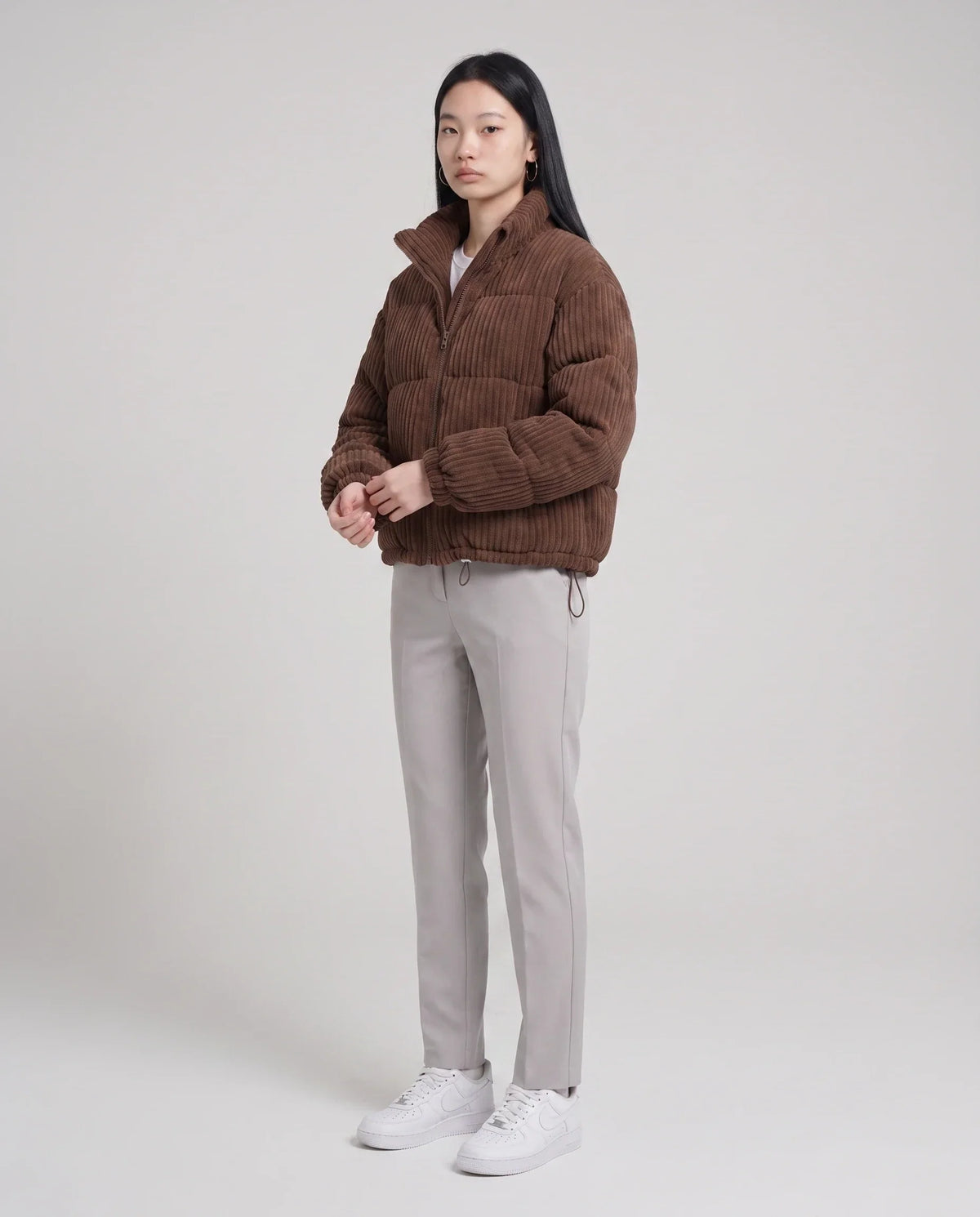 Short Corduroy Puffer Jacket