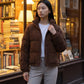 Short Corduroy Puffer Jacket