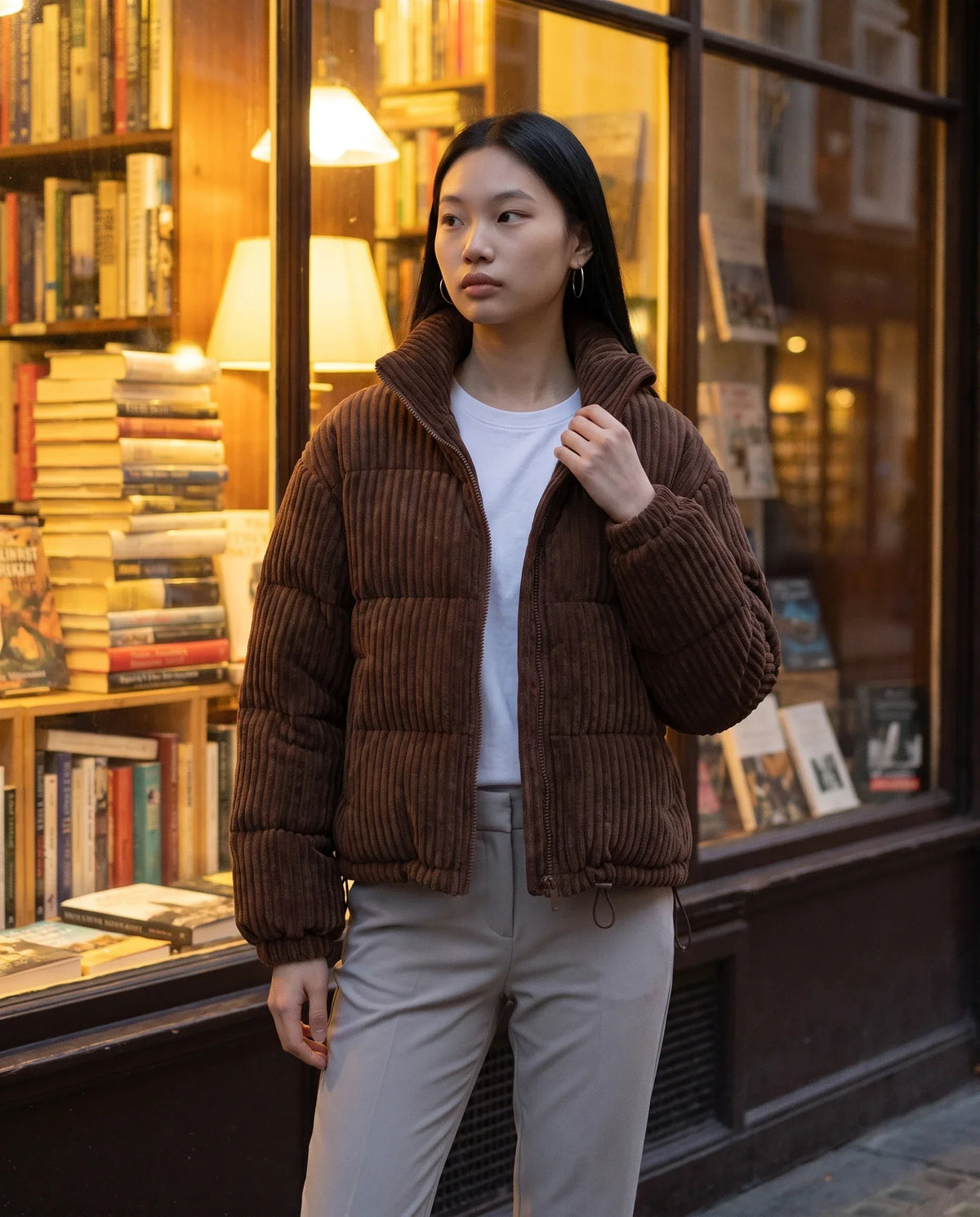 Short Corduroy Puffer Jacket