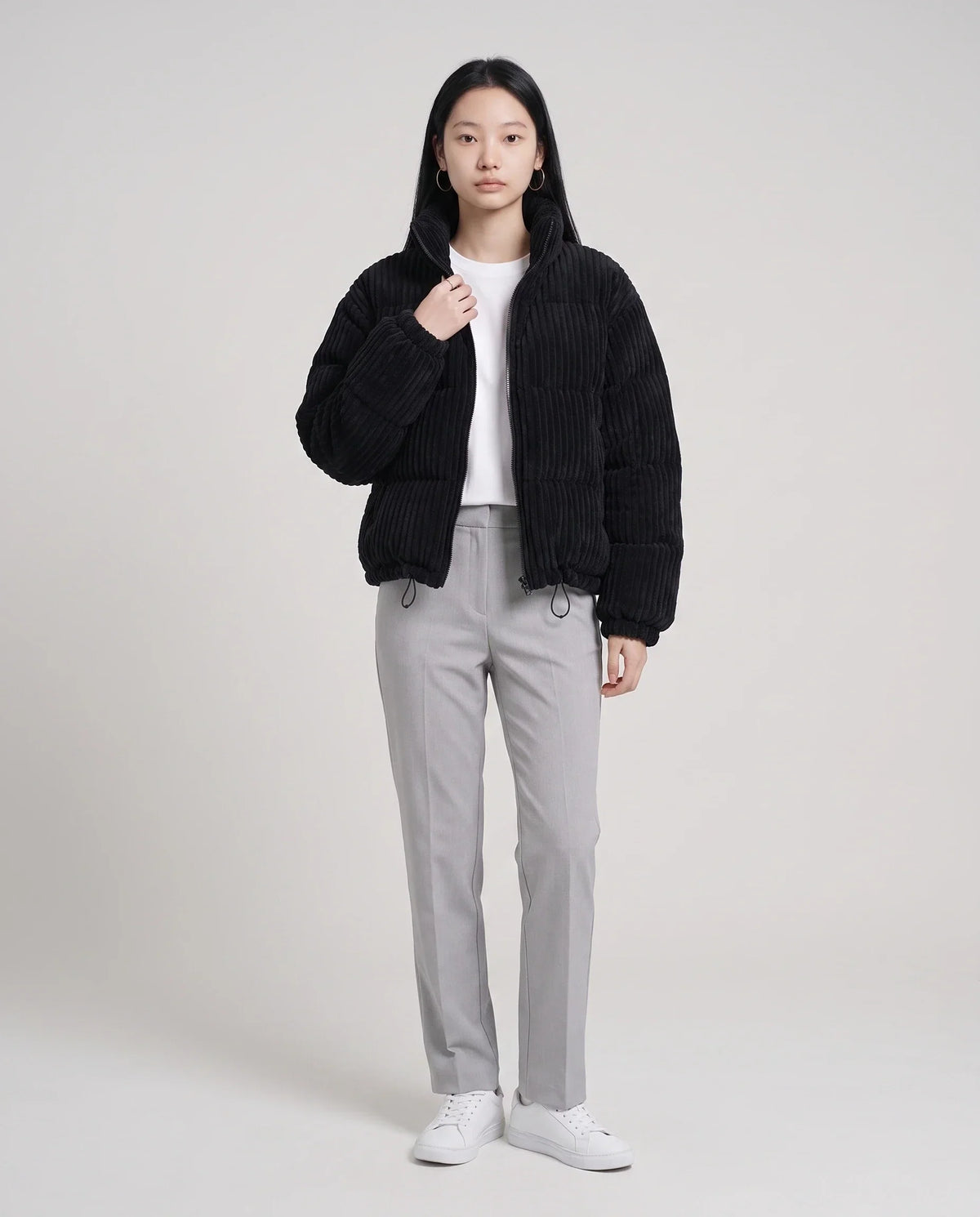 Short Corduroy Puffer Jacket