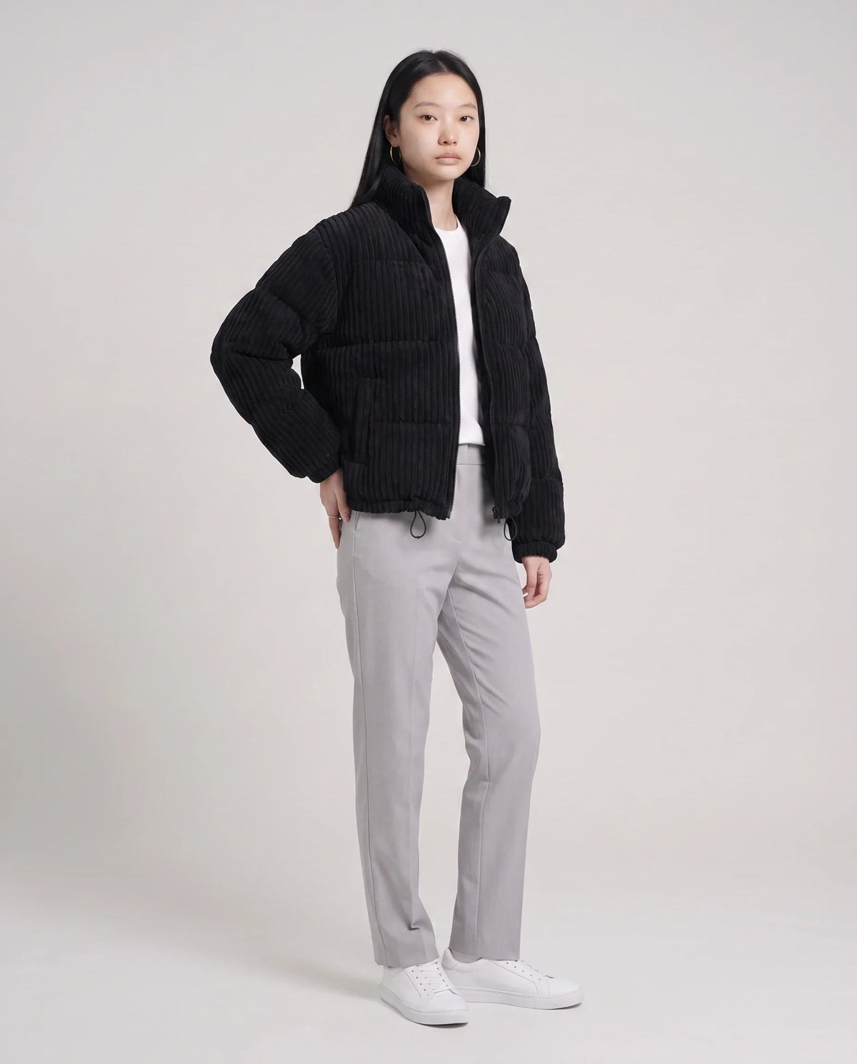 Short Corduroy Puffer Jacket