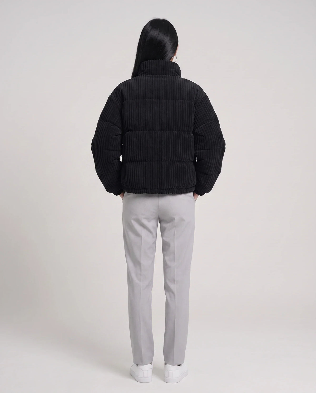 Short Corduroy Puffer Jacket