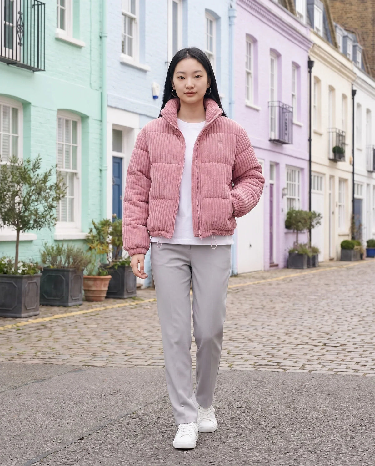 Short Corduroy Puffer Jacket