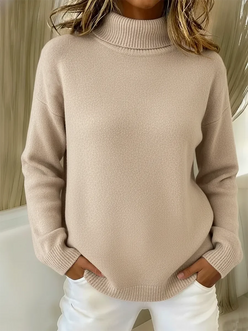 Stretch Cotton-Blend Roll Neck Jumper