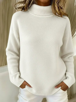 Stretch Cotton-Blend Roll Neck Jumper