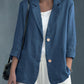 Blazer Linen Classic with Notched Lapel and Patch Pockets
